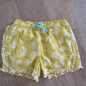Boden Girls Ruffle Jungle Shorts Yellow White Size 12